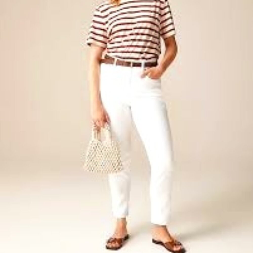 J Crew White Vintage Straight Jeans Mid Rise size 25